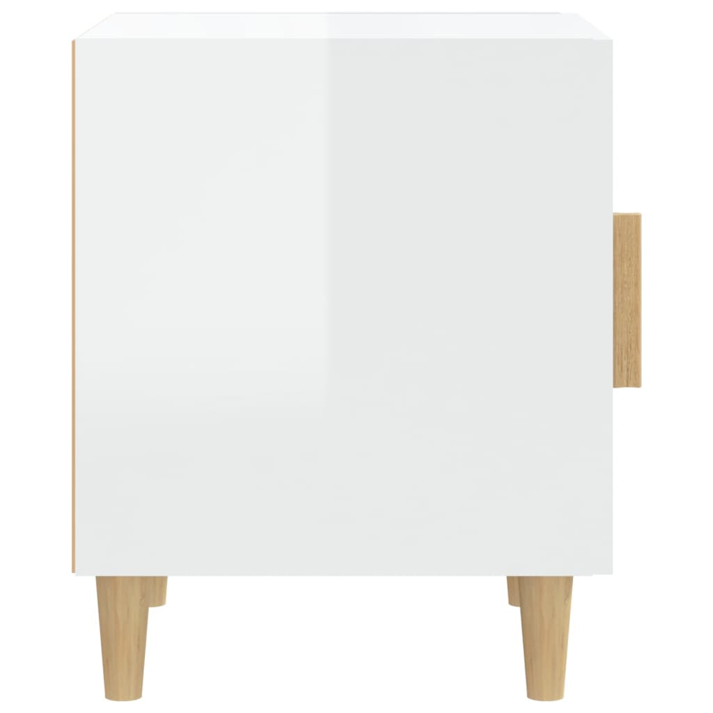 Berkfield Bedside Cabinet High Gloss White Engineered Wood