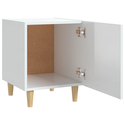 Berkfield Bedside Cabinet High Gloss White Engineered Wood
