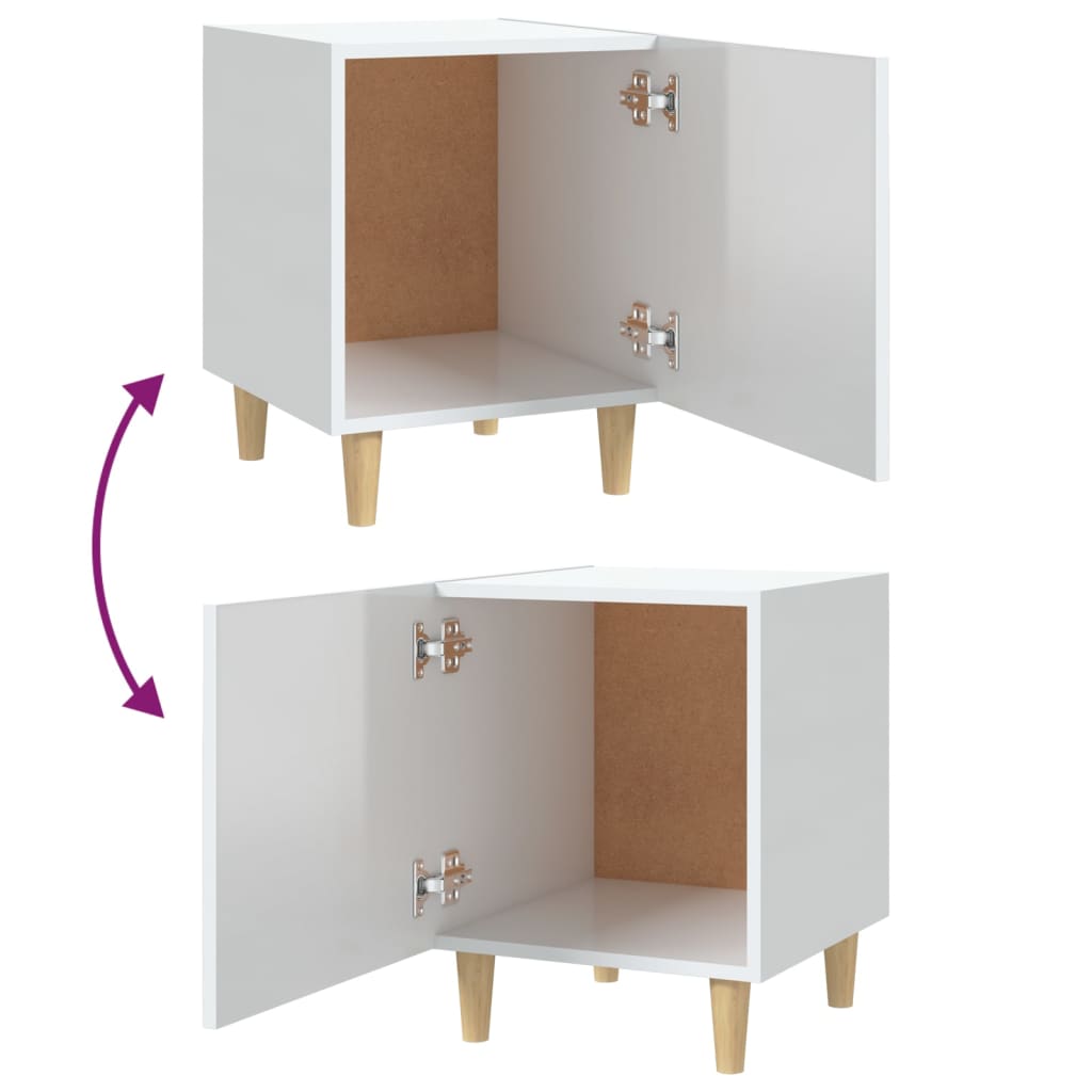 Berkfield Bedside Cabinet High Gloss White Engineered Wood