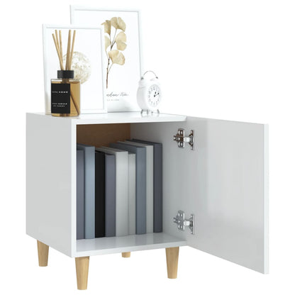 Berkfield Bedside Cabinet High Gloss White Engineered Wood