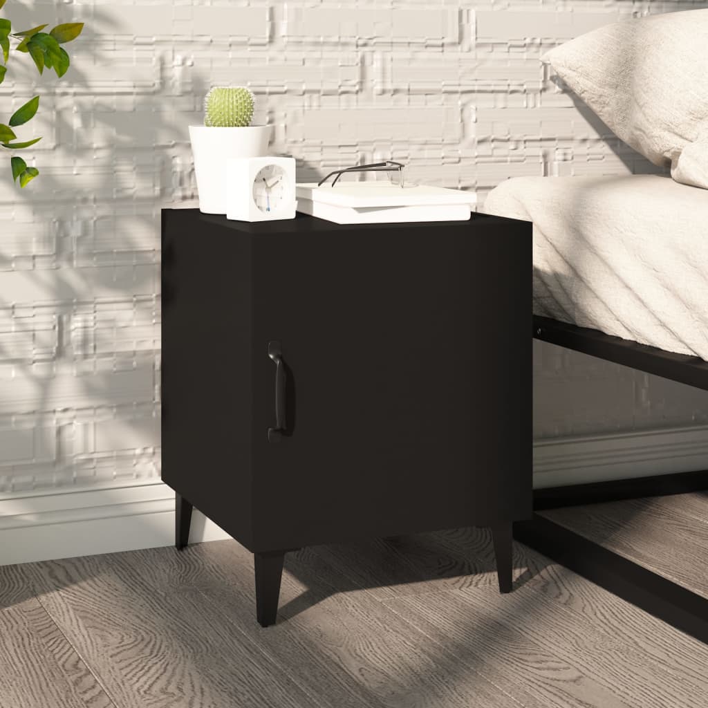 Berkfield Bedside Cabinet Black Engineered Wood