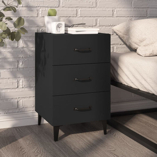 Berkfield Bedside Cabinet Black 40x40x66 cm Engineered Wood