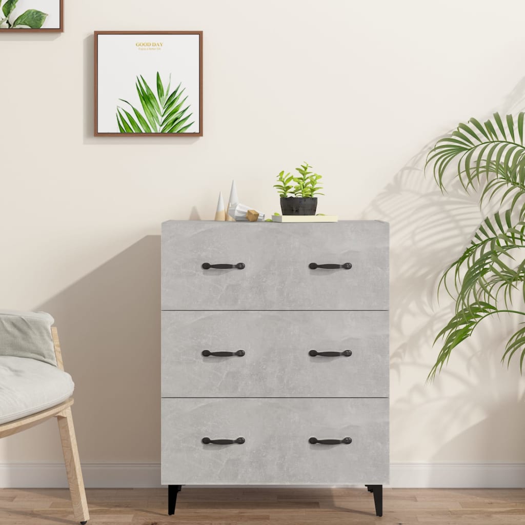 Berkfield Sideboard Concrete Grey 69.5x34x90 cm Engineered Wood