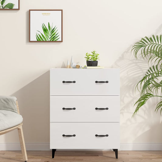 Berkfield Sideboard High Gloss White 69.5x34x90 cm Engineered Wood