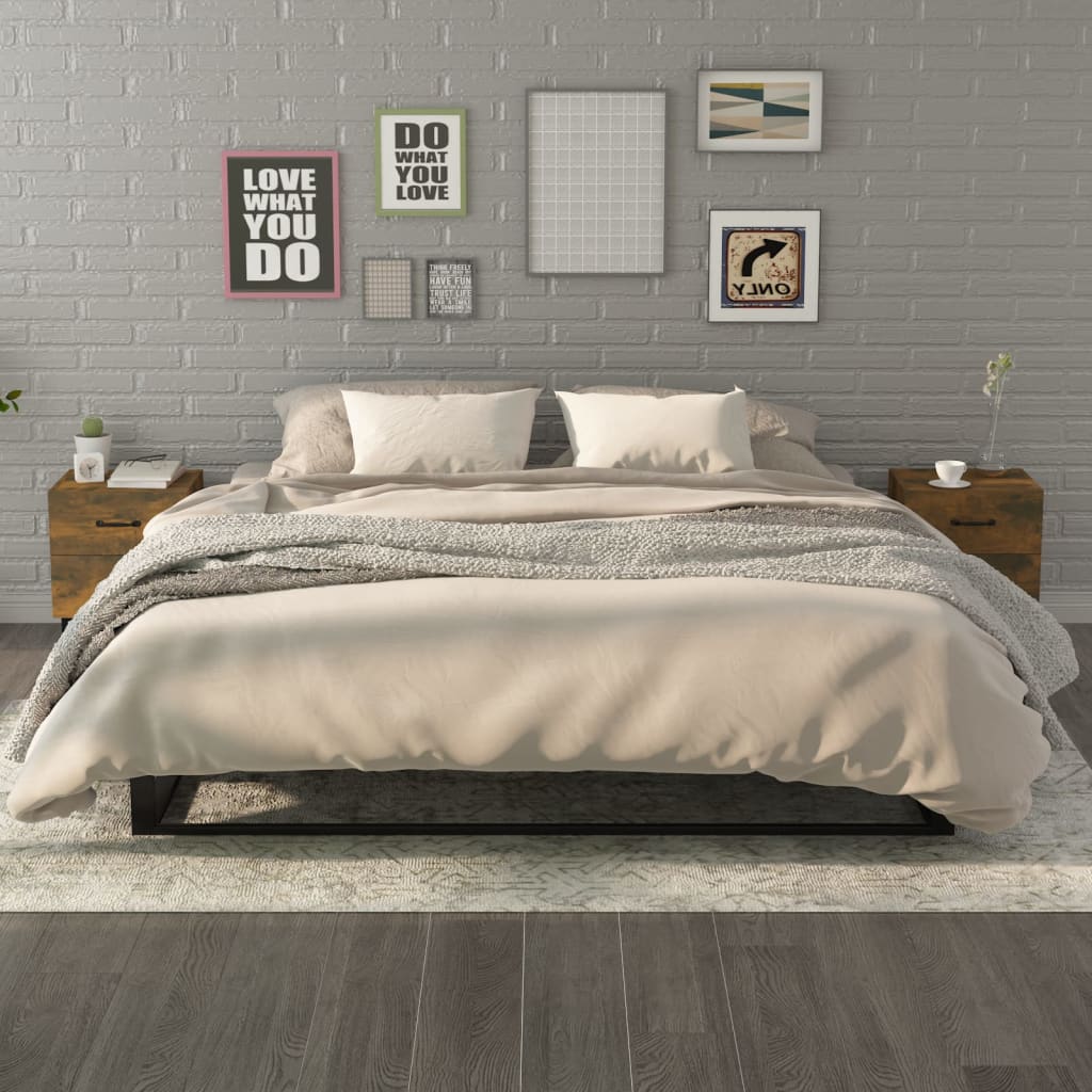 Berkfield Bedside Cabinets 2 pcs Smoked Oak 40x35x47.5 cm