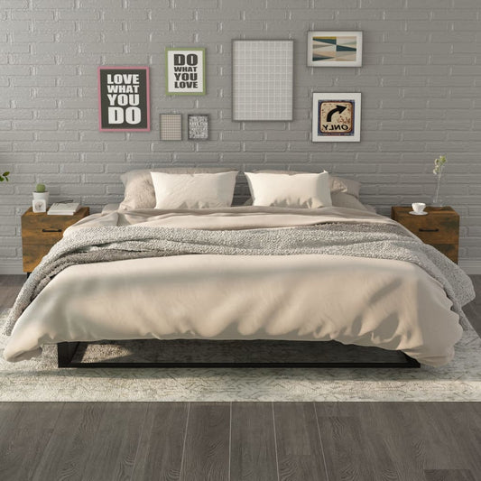 Berkfield Bedside Cabinets 2 pcs Smoked Oak 40x35x47.5 cm