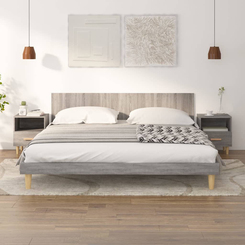 Berkfield Bedside Cabinets 2 pcs Grey Sonoma 40x35x47 cm