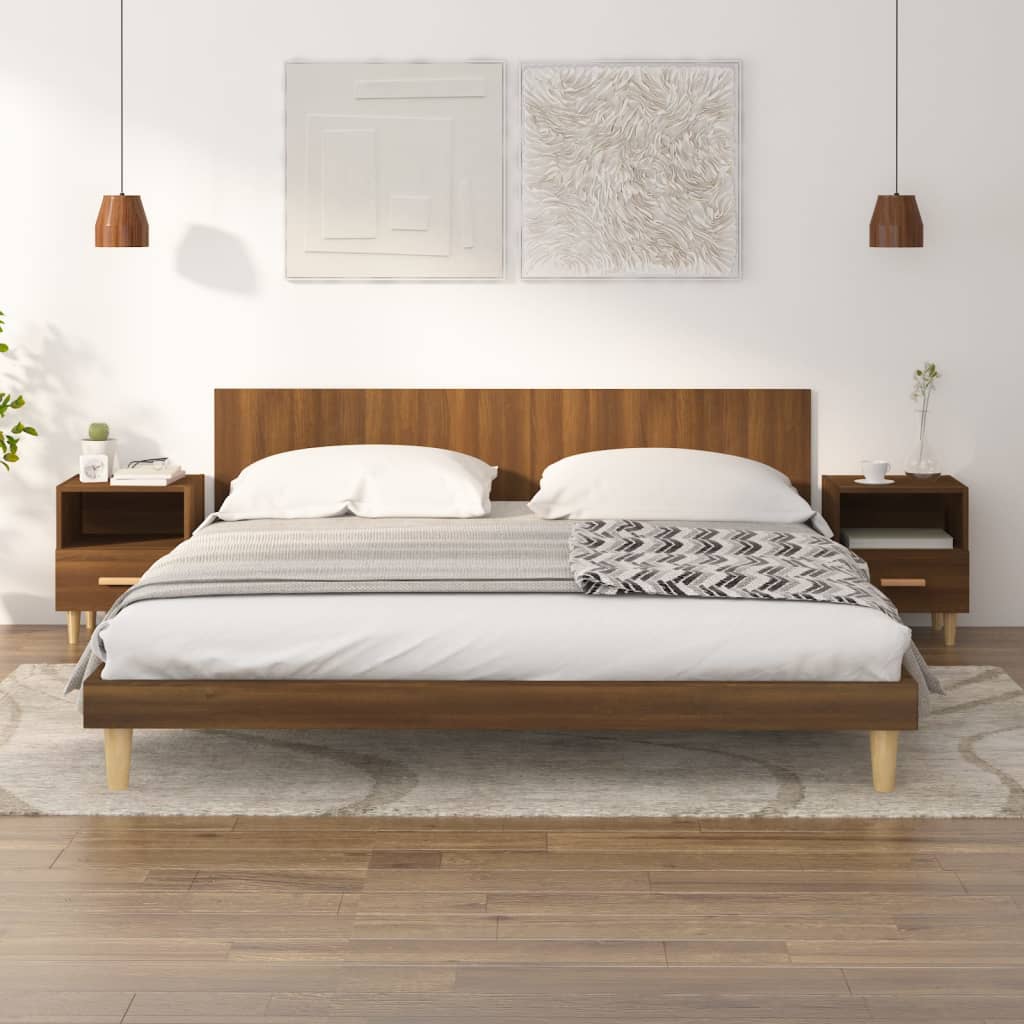 Berkfield Bedside Cabinets 2 pcs Brown Oak 40x35x47 cm