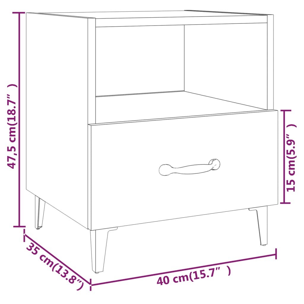 Berkfield Bedside Cabinet Grey Sonoma Engineered Wood
