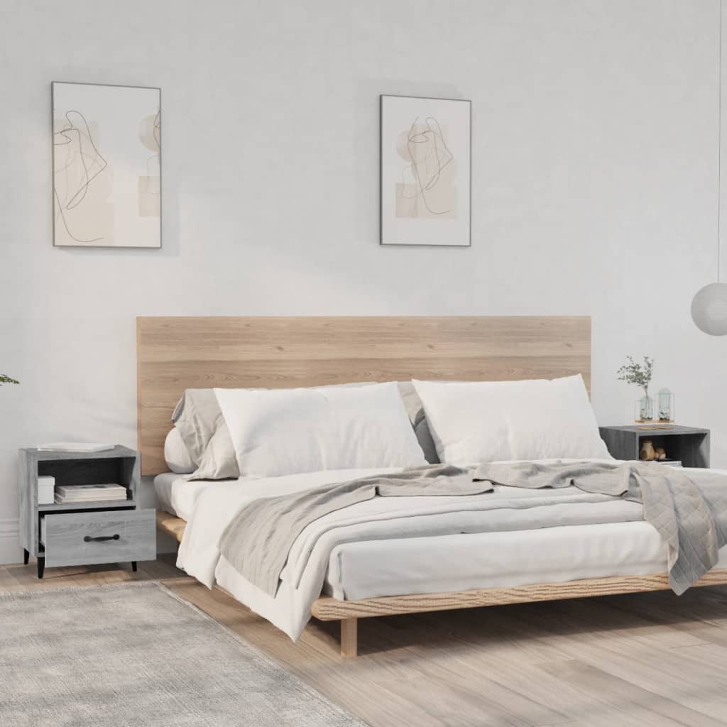 Berkfield Bedside Cabinets 2 pcs Grey Sonoma Engineered Wood