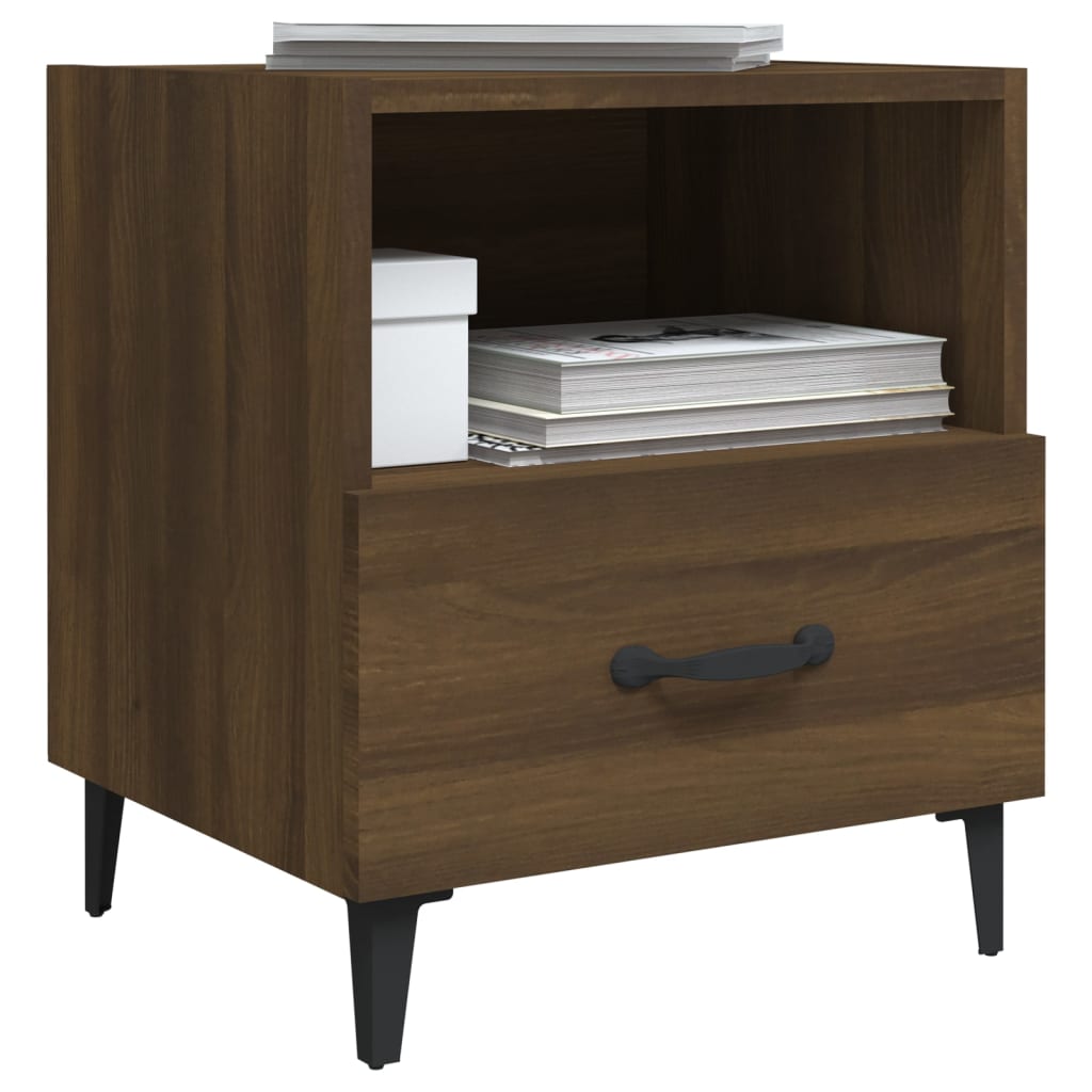 Berkfield Bedside Cabinet Brown Oak Engineered Wood