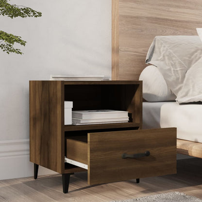 Berkfield Bedside Cabinet Brown Oak Engineered Wood