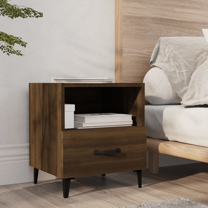 Berkfield Bedside Cabinet Brown Oak Engineered Wood