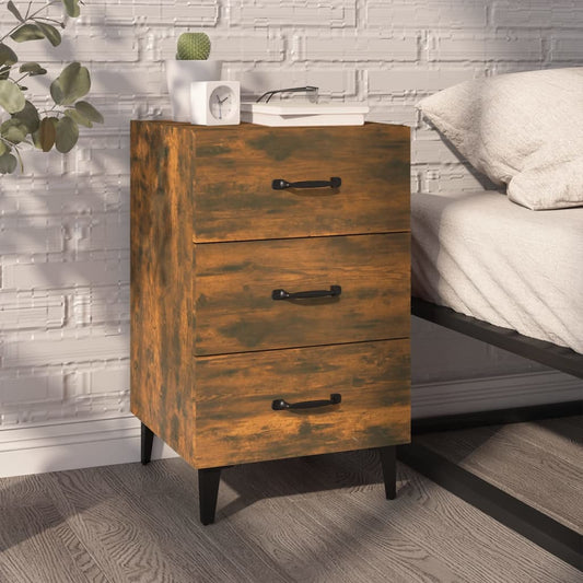 Berkfield Bedside Cabinet Smoked Oak 40x40x66 cm Engineered Wood