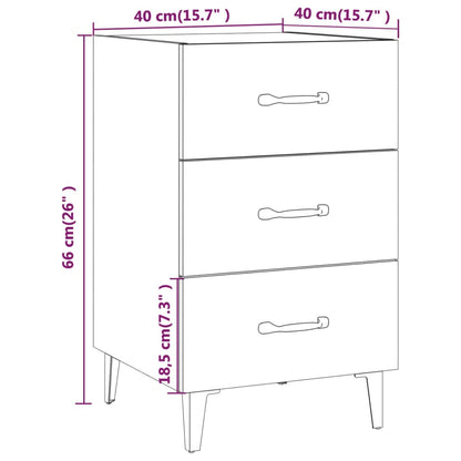 Berkfield Bedside Cabinet Brown Oak 40x40x66 cm Engineered Wood