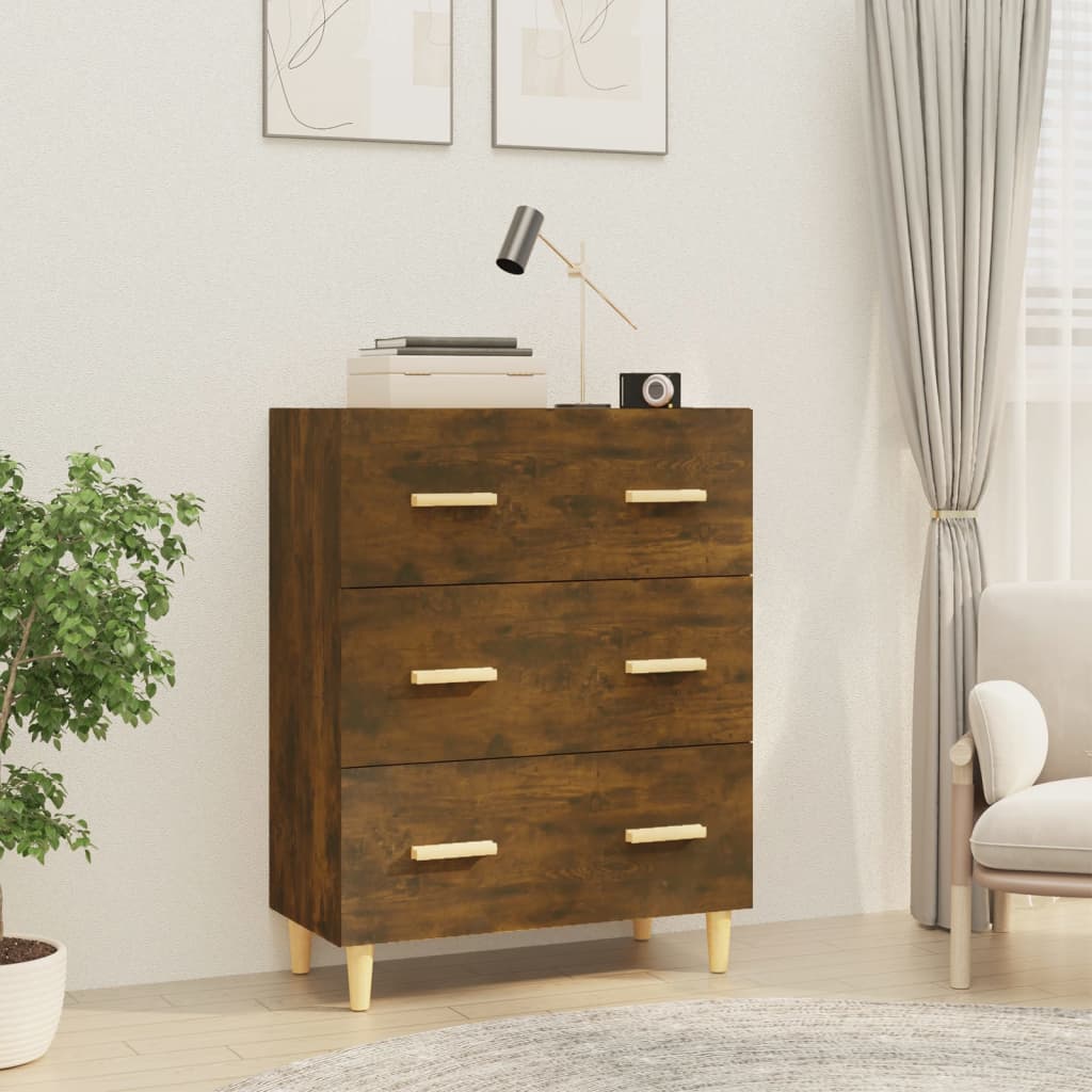 Berkfield Sideboard Smoked Oak 70x34x90 cm Engineered Wood