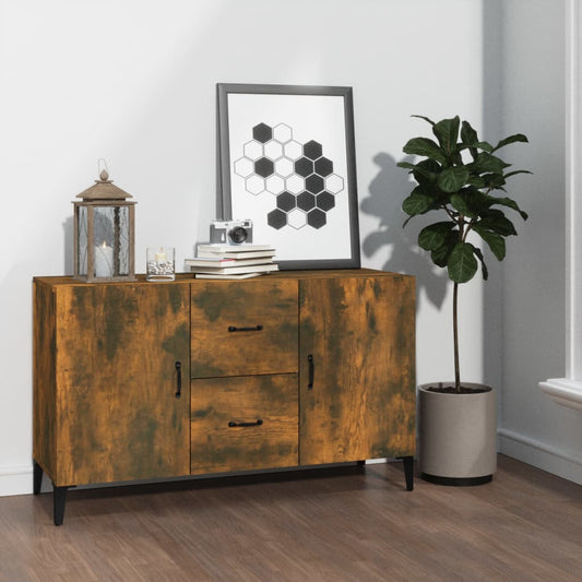 Berkfield Sideboard Smoked Oak 100x36x60 cm Engineered Wood