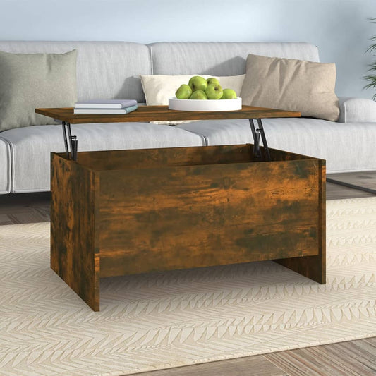 Berkfield Coffee Table Smoked Oak 80x55.5x41.5 cm Engineered Wood