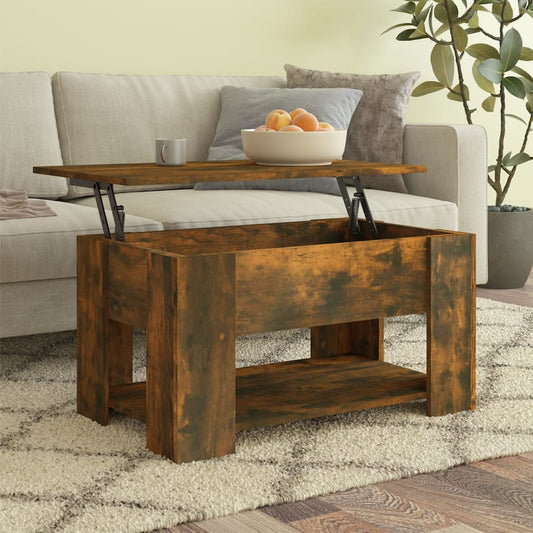 Berkfield Coffee Table Smoked Oak 79x49x41 cm Engineered Wood
