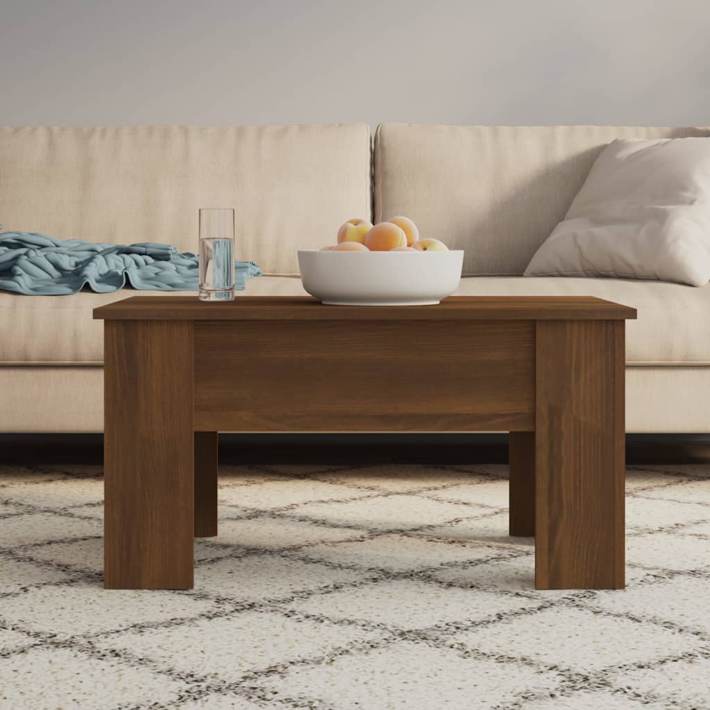 Berkfield Coffee Table Brown Oak 79x49x41 cm Engineered Wood