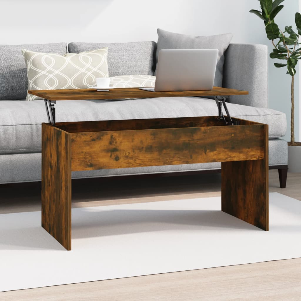 Berkfield Coffee Table Smoked Oak 102x50.5x52.5 cm Engineered Wood