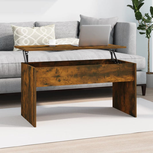 Berkfield Coffee Table Smoked Oak 102x50.5x52.5 cm Engineered Wood