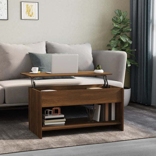 Berkfield Coffee Table Brown Oak 102x50x52.5 cm Engineered Wood