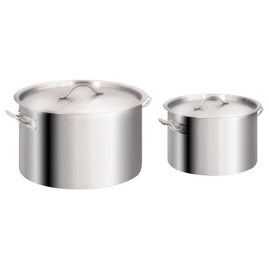 Berkfield 2 Piece Stock Pot Set 44/24 L Stainless Steel