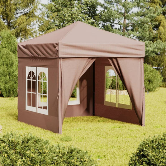 Berkfield Folding Party Tent with Sidewalls Taupe 2x2 m