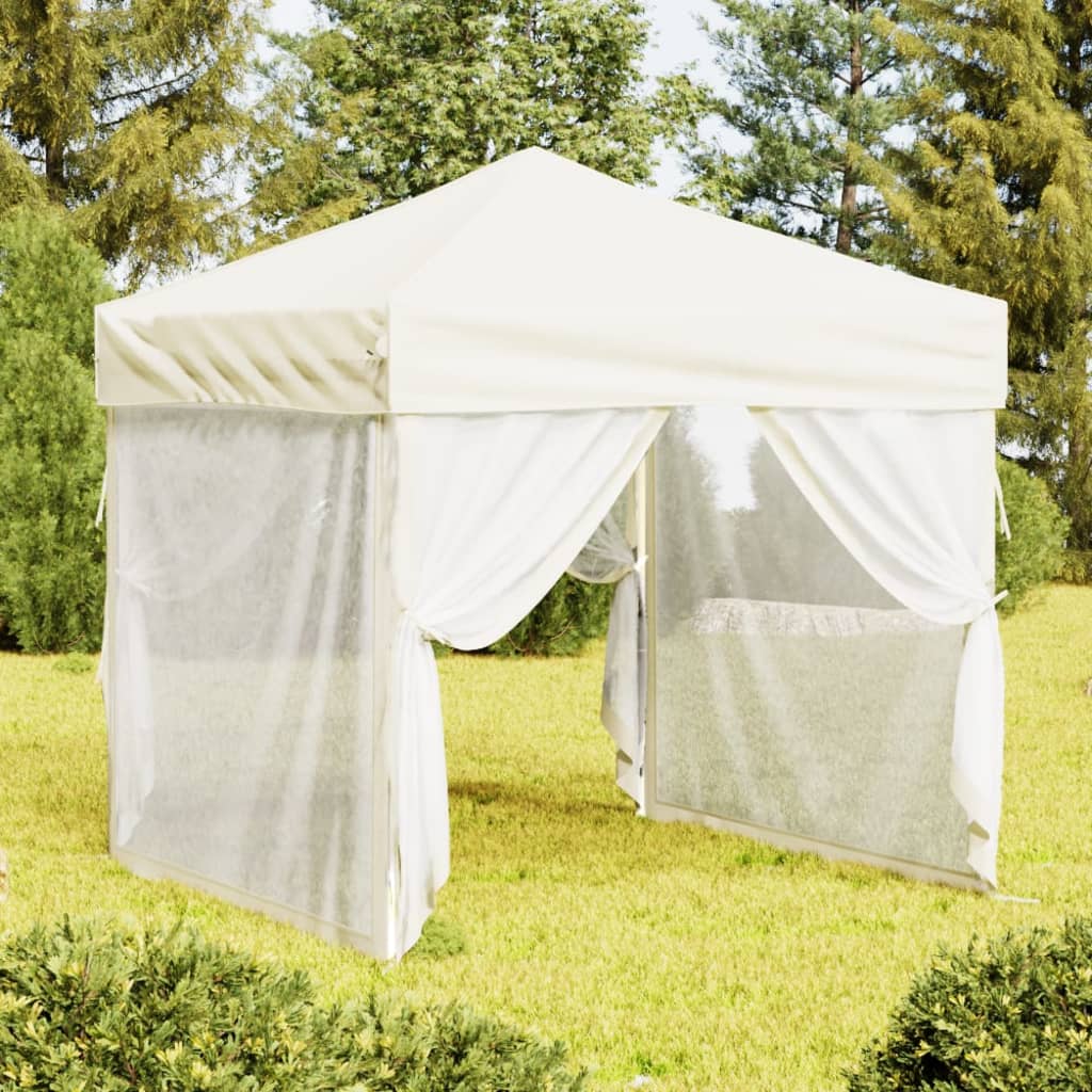 Berkfield Folding Party Tent with Sidewalls Cream 2x2 m