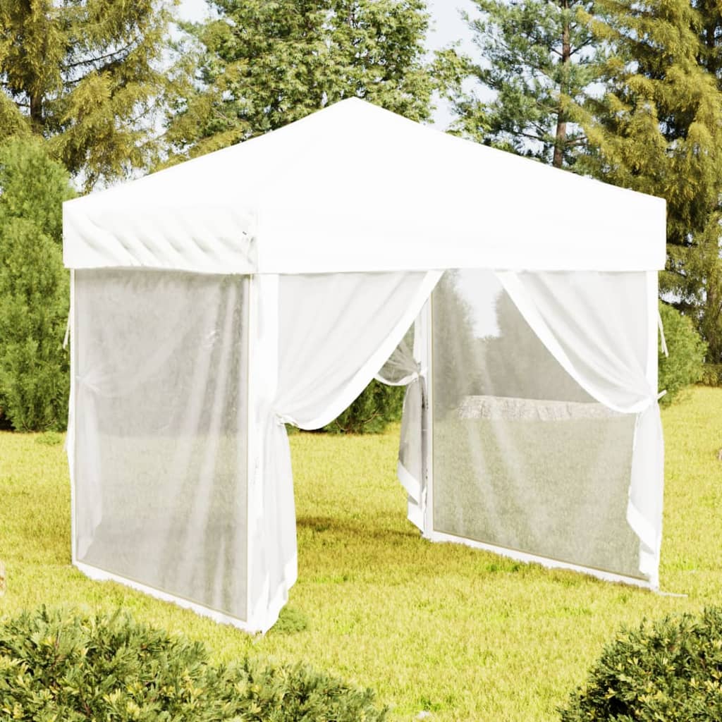 Berkfield Folding Party Tent with Sidewalls White 2x2 m