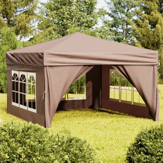 Berkfield Folding Party Tent with Sidewalls Taupe 3x3 m