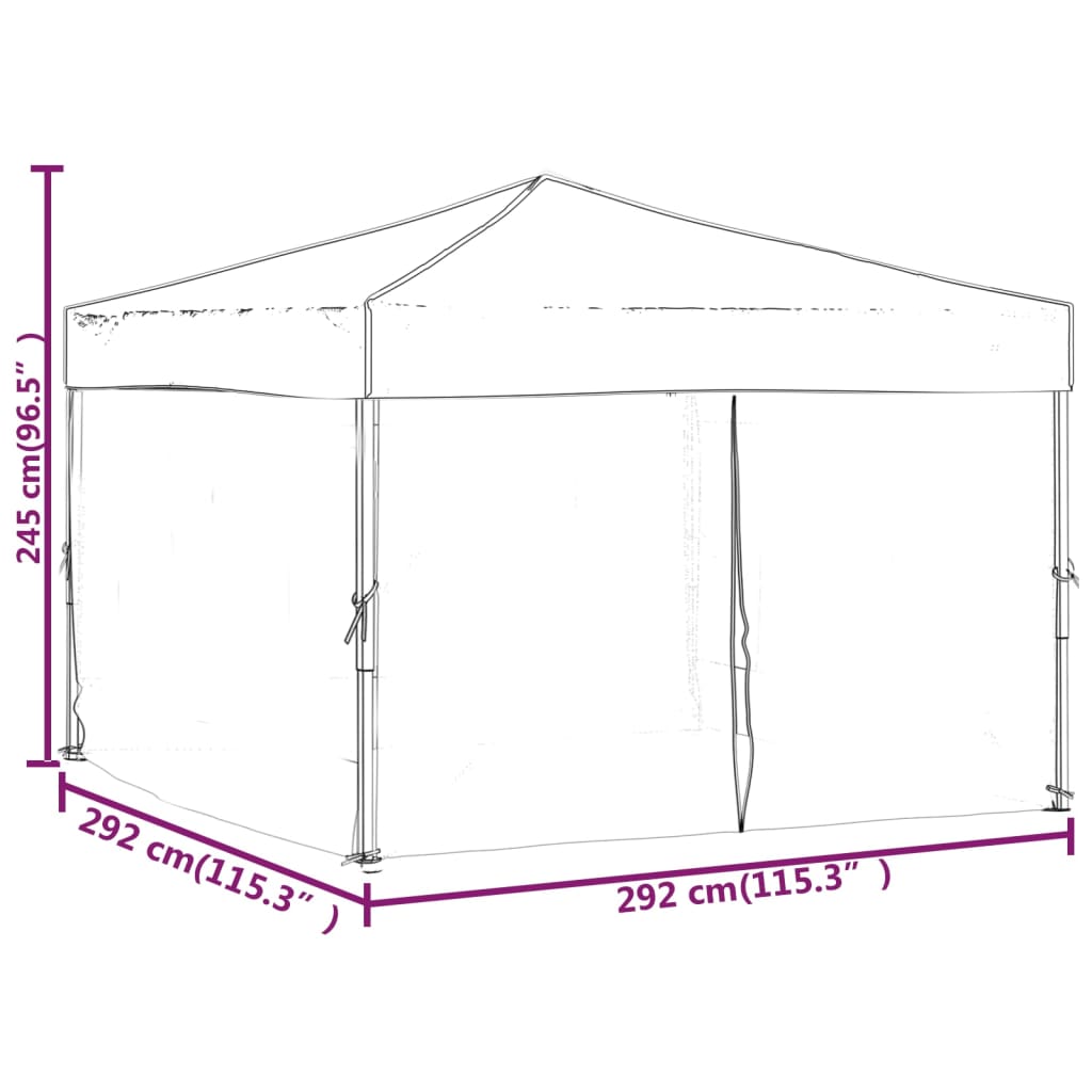 Berkfield Folding Party Tent with Sidewalls White 3x3 m