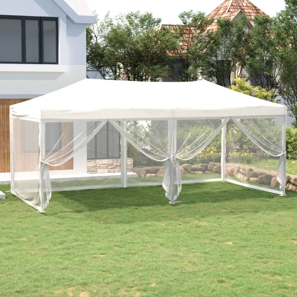 Berkfield Folding Party Tent with Sidewalls White 3x6 m