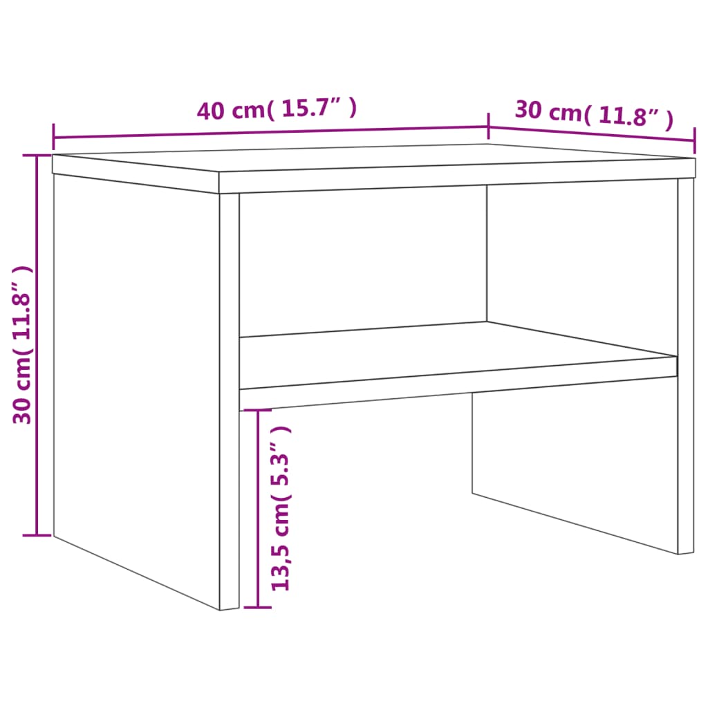 Berkfield Bedside Cabinet Grey Sonoma 40x30x30 cm Engineered Wood
