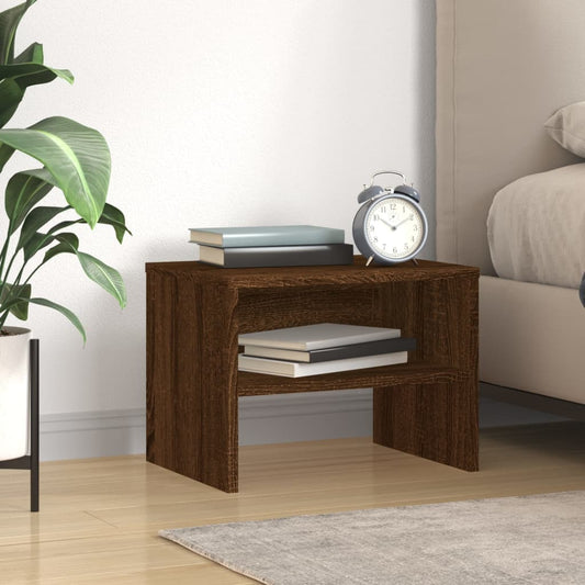 Berkfield Bedside Cabinet Brown Oak 40x30x30 cm Engineered Wood