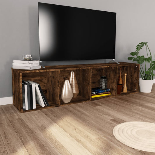 Berkfield Book Cabinet/TV Cabinet Smoked Oak 36x30x143 cm Engineered Wood