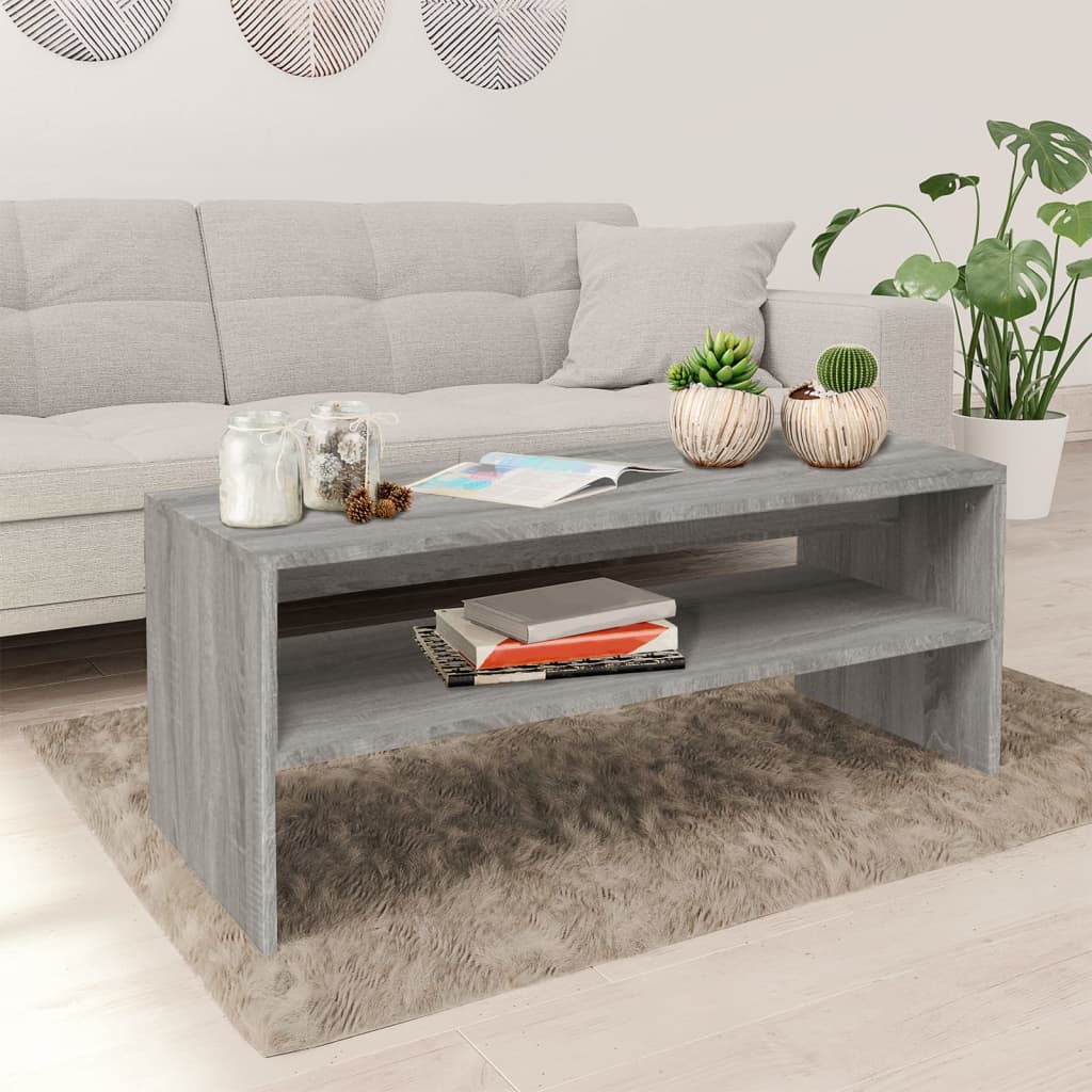 Berkfield Coffee Table Grey Sonoma 100x40x40 cm Engineered Wood