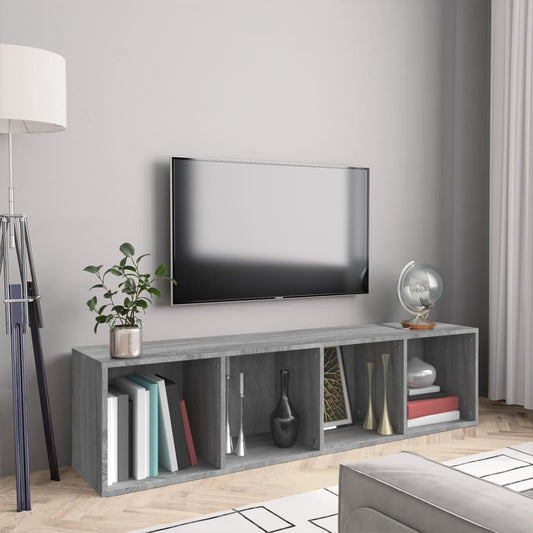 Berkfield Book Cabinet/TV Cabinet Grey Sonoma 143x30x36cm Engineered Wood