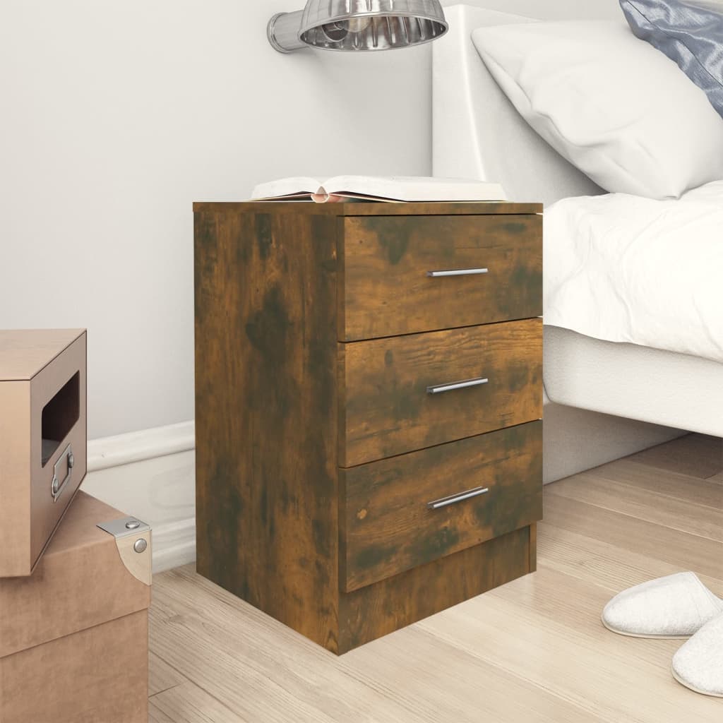 Berkfield Bedside Cabinet Smoked Oak 38x35x56 cm Engineered Wood