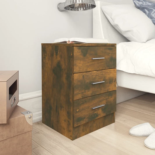 Berkfield Bedside Cabinets 2 pcs Smoked Oak 38x35x56 cm Engineered Wood