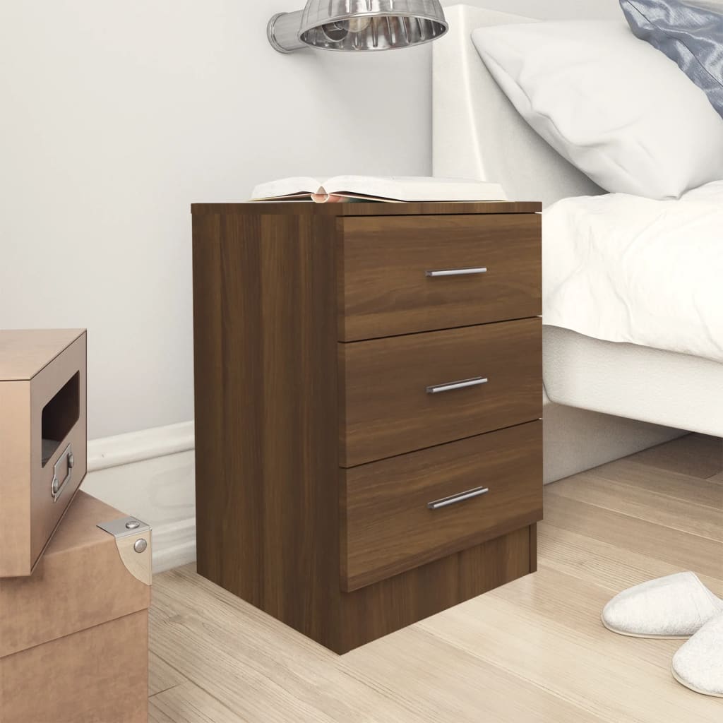 Berkfield Bedside Cabinet Brown Oak 38x35x56 cm Engineered Wood