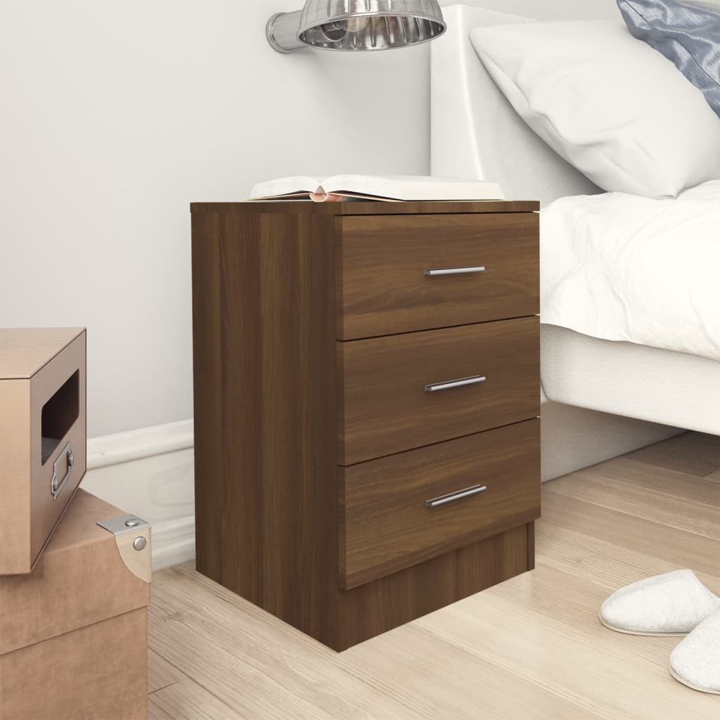 Berkfield Bedside Cabinets 2 pcs Brown Oak 38x35x56 cm Engineered Wood