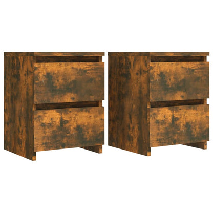 Berkfield Bedside Cabinets 2 pcs Smoked Oak 30x30x40 cm Engineered Wood