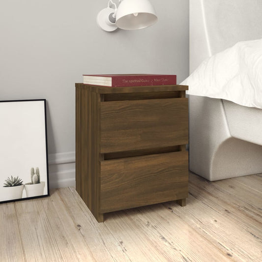 Berkfield Bedside Cabinet Brown Oak 30x30x40 cm Engineered Wood