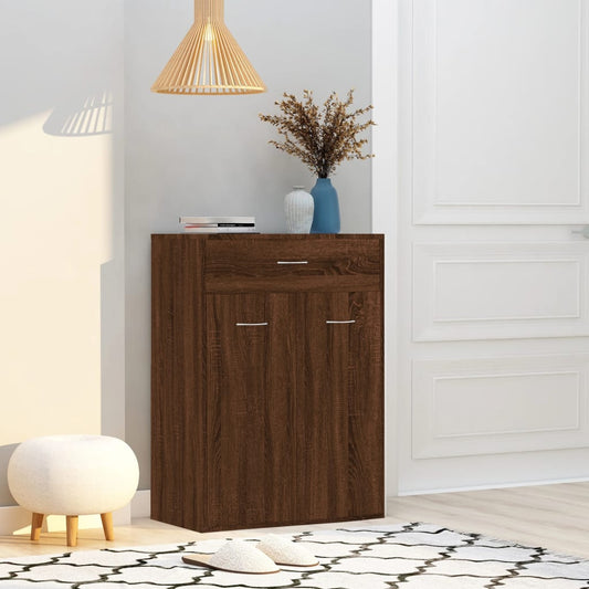 Berkfield Shoe Cabinet Brown Oak 60x35x84 cm Engineered Wood