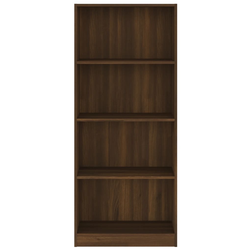 Berkfield 4-Tier Book Cabinet Brown Oak 60x24x142 cm Engineered Wood