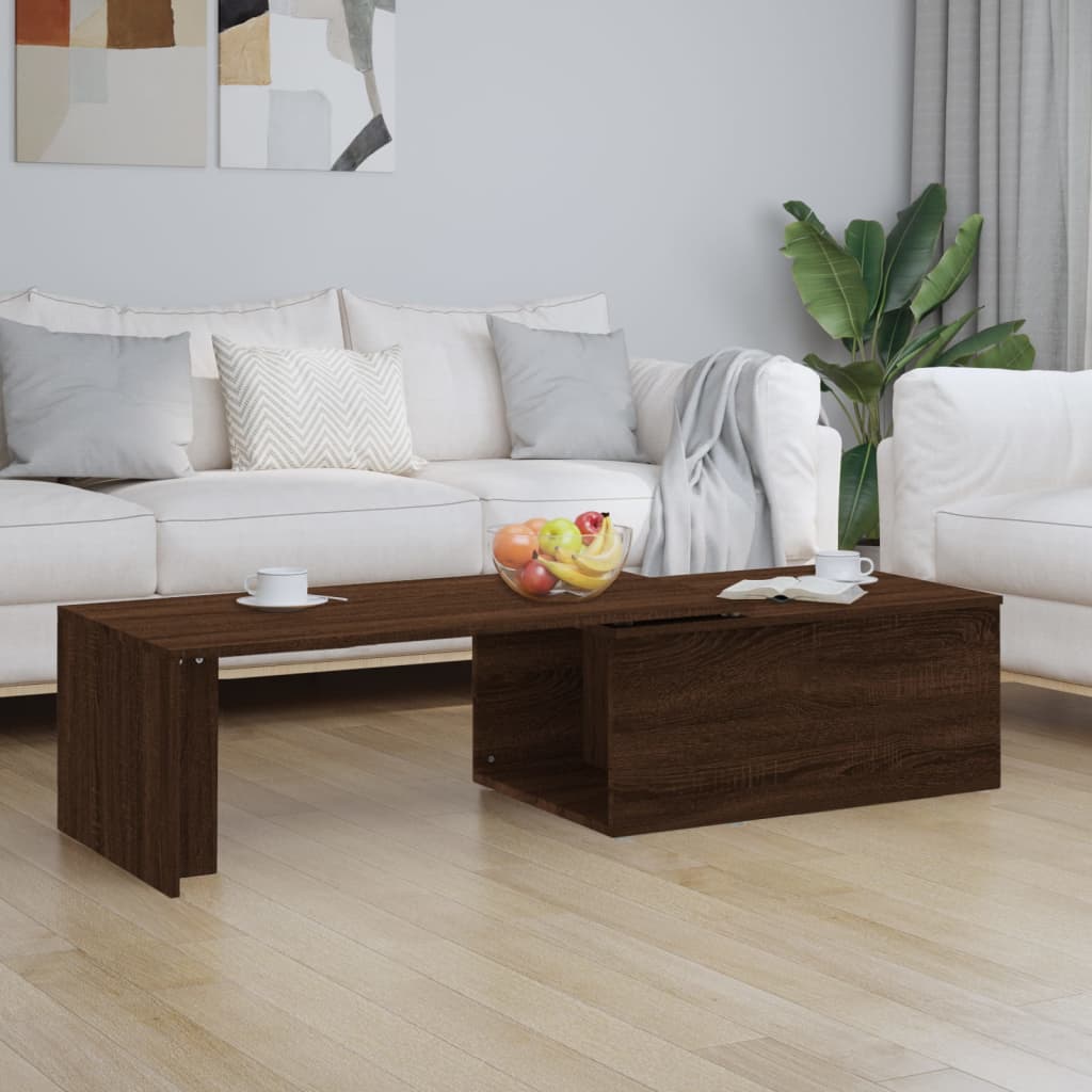 Berkfield Coffee Table Brown Oak 150x50x35 cm Engineered Wood