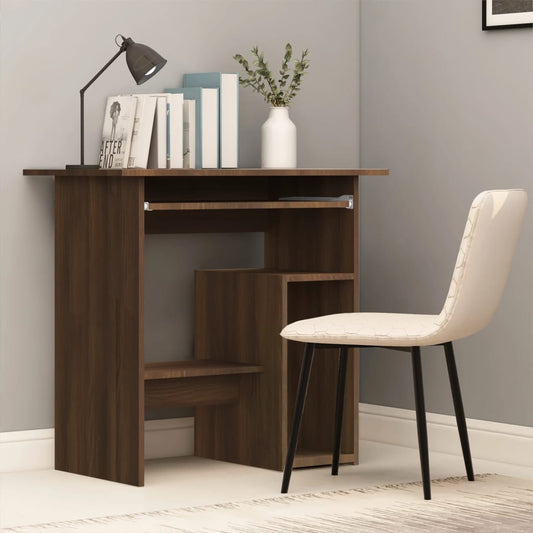 Berkfield Desk Brown Oak 80x45x74 cm Engineered Wood