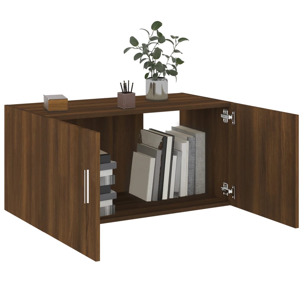 Berkfield Wall Mounted Cabinet Brown Oak 80x39x40 cm Engineered Wood